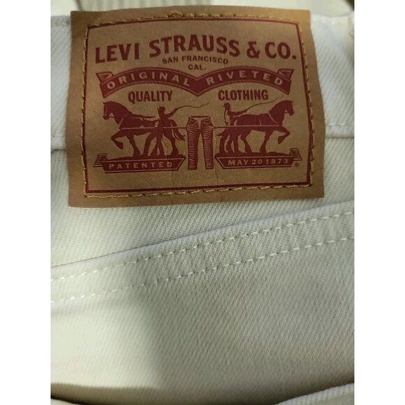 LEVIS Womens  Mile High Cropped Wide Leg  Button Fly Jeans Size 28 Off White - Picture 5 of 6